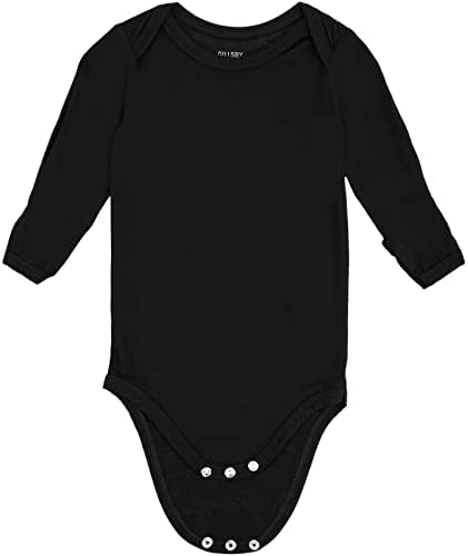 Mitten Manşetli Bebek Bodysuit, Erkek Kız için Bambu Bodysuits Uzun Kollu Pijama
