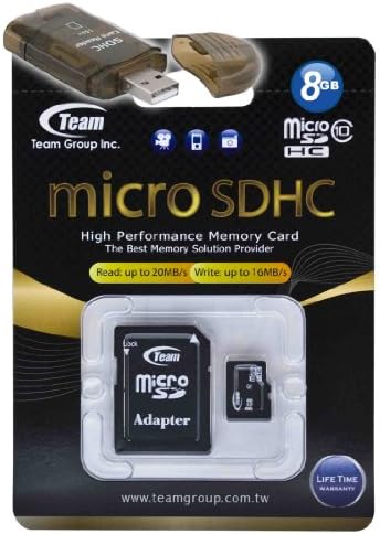 8GB sınıf 10 microSDHC takım yüksek hızlı 20MB / Sn hafıza kartı. Samsung Intensity u450 Intercept Intrepid i350 için