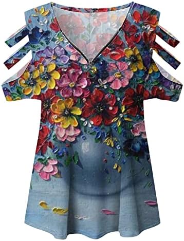 Kapalı Omuz 2023 Elbise Moda Kısa Kollu V Boyun pamuklu bluz Gömlek Bayanlar Bluz Sonbahar Yaz Bayan YENİDEN
