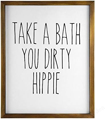 VinMea Ev Dekor Ahşap Işareti Bir Banyo Almak Kirli Hippi Çerçeveli Ahşap Işareti, rustik Duvar Sanatı Işareti 16