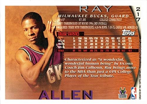 1996-97 Topps Basketbol 217 Ray Allen Çaylak Kartı