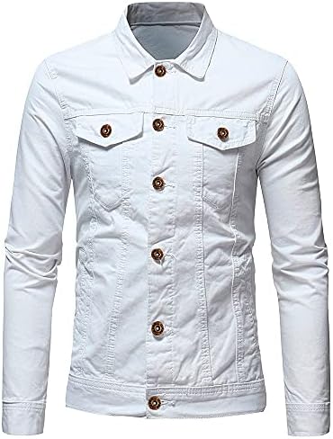 WENKOMG1 erkek İlkbahar / Sonbahar Ceket Uzun Kollu Gömlek Temel Düğme Aşağı Giyim İş Düz Renk Ceket