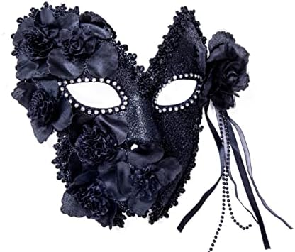 lıweıyu maskeli balo maskesi Kadınlar için Parlak Rhinestone Venedik Parti Balo Topu Metal Maske, beyaz, 7.2 in *