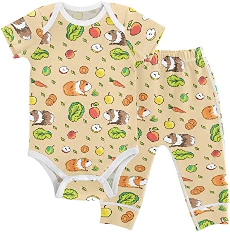 vvfelıxl Bebek Giysileri Set Sevimli Karikatür Desen Bebek Bodysuits Seti Unisex Kısa Kollu Bebek Pantolon Setleri