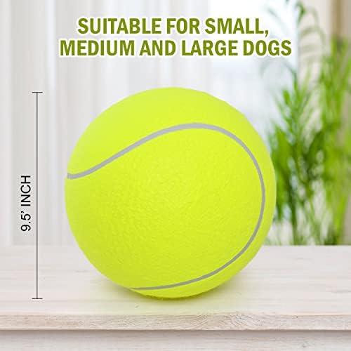 Köpekler için Pomeat 2 ADET Gaint Tenis Topu, 9.5 Şişme Büyük Tenis Topları Pet Çiğnemek Oyuncak, Küçük/Orta/Büyük