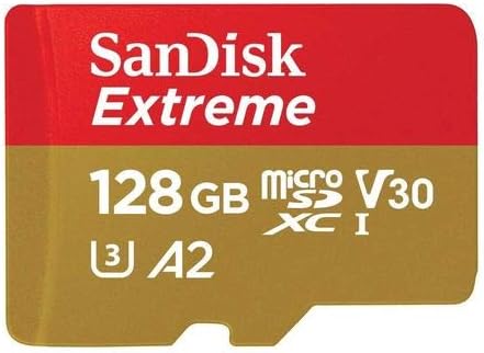 SanDisk Extreme microSD Kart 128GB (2 Paket) DJI FPV Drone için Hafıza Kartı (SDSQXA1-128G-GN6MN) Sınıf 10 4K Video