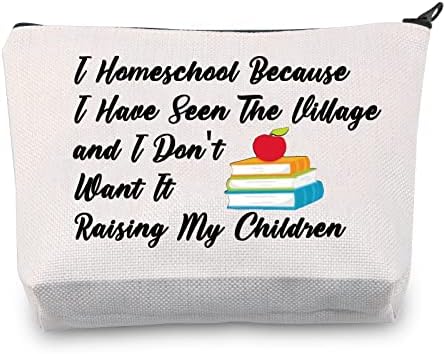 LEVLO Komik Evde Eğitim Kozmetik Çantaları Köyü Gördüm ve Çocuklarımı Büyütmesini istemiyorum Evde Eğitim için Makyaj