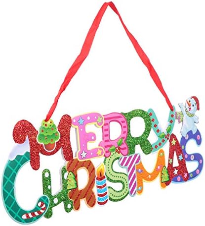ABOOFAN Açık İşareti 3 adet Merry Christmas İşareti Glitter Noel Asılı Kapı İşareti Duvar Süsleri Kurulu Tatil için