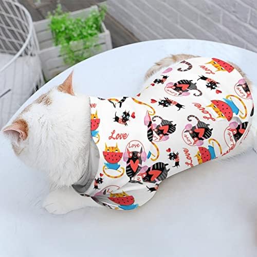 Sevimli Kediler Pet Hoodie Kış Kapüşonlu Sweatshirt için Şapka ile Köpek Kedi Köpek Kıyafeti Sevimli Kostüm