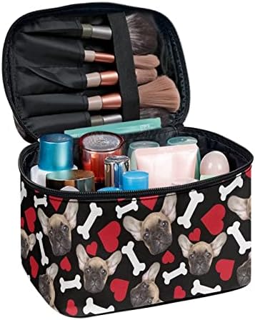 COEQINE Sevimli Makyaj Çantaları, Büyük Kapasiteli Kozmetik Çantaları, Kadınlar için siyah Taşınabilir Seyahat Tuvalet