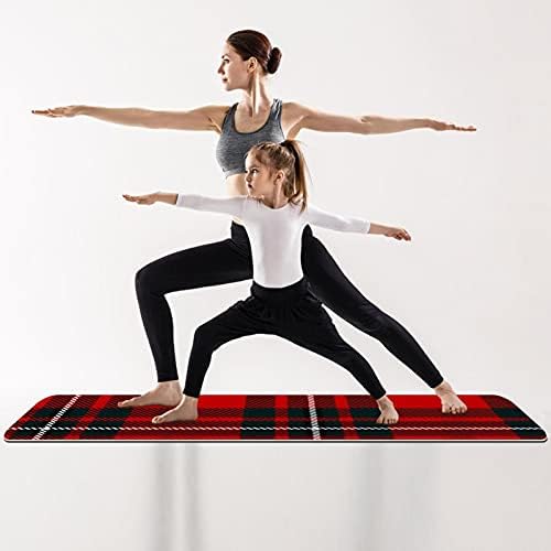 Siebzeh İskoç Siyah Kırmızı Ekose Tartan Desen Premium Kalın Yoga Mat Çevre Dostu Kauçuk Sağlık ve Fitness Her Türlü