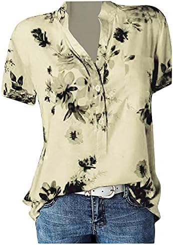LYTRYCAMEV Bayan Üstleri Şık Rahat Gevşek Fit Moda Yaz Dışarı Çıkmak En Zarif Gömlek Sevimli Rahat Grafik Tees Bluzlar