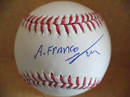 Anderson Franco Washington Nationals, coa İmzalı Beyzbol Topları ile İmzalı ML Beyzbol İmzaladı