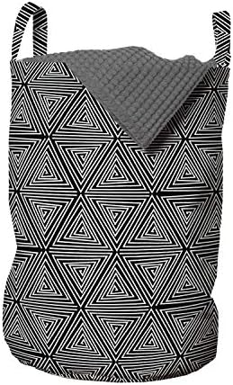 Ambesonne Soyut Çamaşır Torbası, Çağdaş Modern Tasarım Bohem Kabile Üçgenleri ve İç Geometrisi, Çamaşırhaneler için