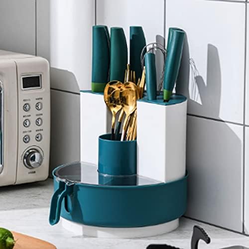 ENDAN Tuval Kutuları Mutfak Bıçağı Depolama Takılı Raf Baharat Kutusu Dönebilen Plastik Süzgeç Mutfak Eşyası Tutucu