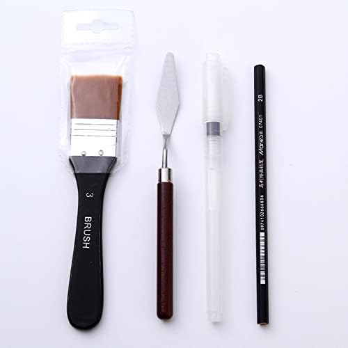 FANGZİ 18 adet Sanatçı boya fırçası Seti Çanta Paketi Kazıyıcı ile suluboya fırçası Kalem Naylon Saç Narin Ahşap Saplı