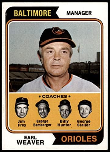 1974 Topps 306 Orioles Liderleri Earl Weaver / George Bamberger / Jim Frey / Billy Hunter / George Staller Baltimore
