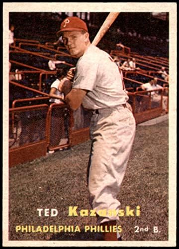 1957 Topps 27 Ted Kazanski Philadelphia Phillies (Beyzbol Kartı) ESKİ / MT Phillies