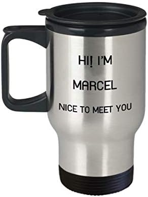 Ben Marcel seyahat kupa benzersiz adı Tumbler hediye erkekler kadınlar için 14oz Paslanmaz Çelik