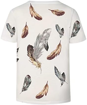 Kısa Kollu Pamuklu V Boyun Grafik Baskı Çiçek Brunch Bluz T Shirt Kızlar için Yaz Sonbahar Tshirt 3M 3M