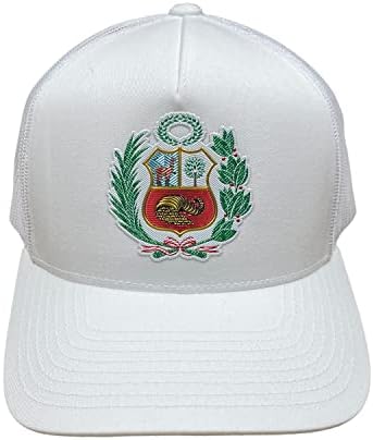 PeruCoUSA Peru Escudo Şapka-Kamyon Şoförü Fileli Snapback Kap-Ayarlanabilir - Gorras de Peru