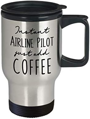Havayolu Pilot Yalıtımlı Seyahat Kupa-Anında Sadece Kahve Ekleyin-Komik Büyük Mizah Hediyeler İçin Doğum Günü, Mezuniyet,