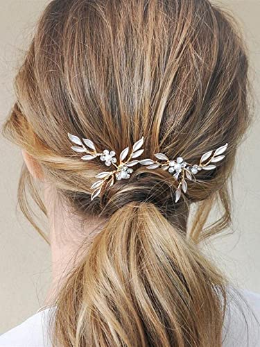 Brihasory 3 ADET Altın Saç Tokası Kadınlar veya Kızlar için Vintage Yaprak Saç Klipleri Düğün saç aksesuarları Gelinler