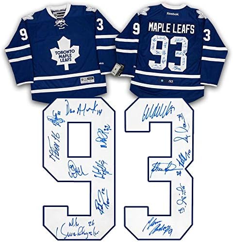1993 Toronto Maple Leafs 14 Kişilik Takım Yarı Final Maçı 7 Forması İmzaladı / 93-İmzalı NHL Formaları