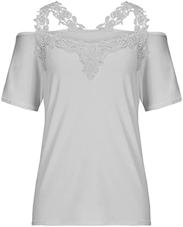 Kısa Kollu 2023 Elbise Moda V Boyun Dantel Mütevazı Patchwork Bluz Tshirt Kızlar için Sonbahar Yaz Casual Bluz A3