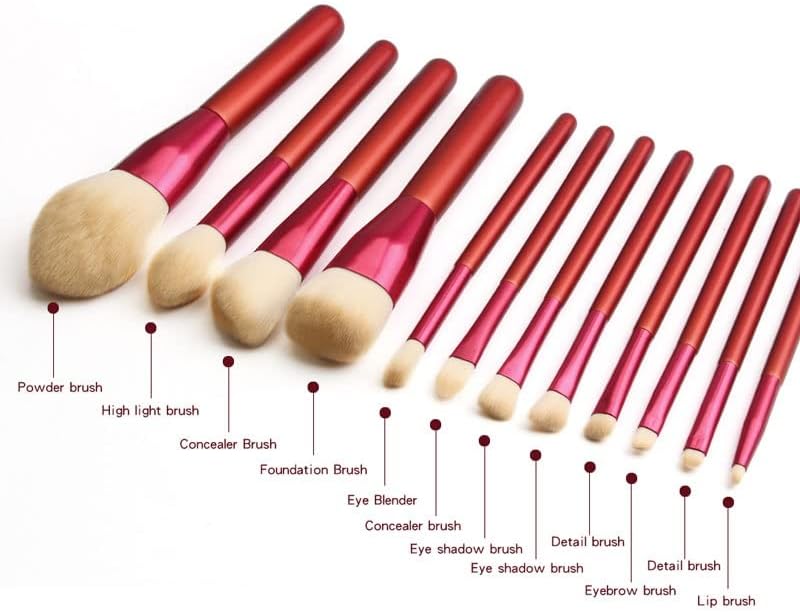 WALNUTA 12 adet Yumuşak Sentetik Elyaf Saç Makyaj Fırçalar Dudak Kirpik Tozu Karıştırma Büyük Fırça Temel Seti Aracı