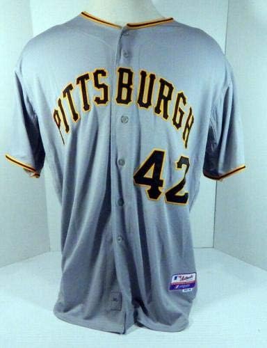 Pittsburgh Pirates 19 42 Oyun Gri Forma Yayınladı Jackie Robinson Günü 634-Oyun Kullanılmış MLB Formaları