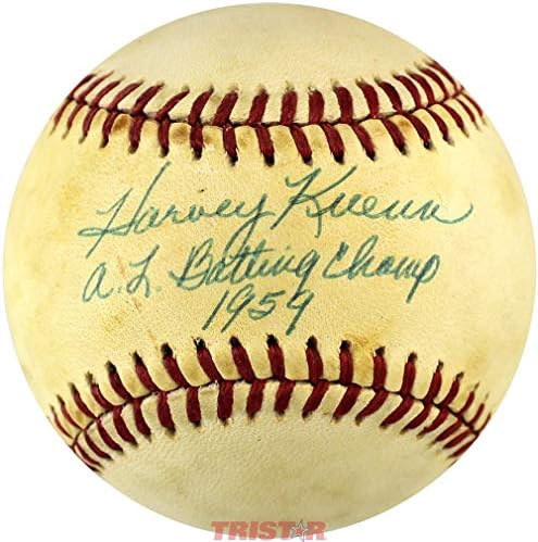 Harvey Kuenn İmzalı Beyzbol Yazılı AL Vuruş Şampiyonu PSA / DNA Sınıfı 6.5-İmzalı Beyzbol Topları