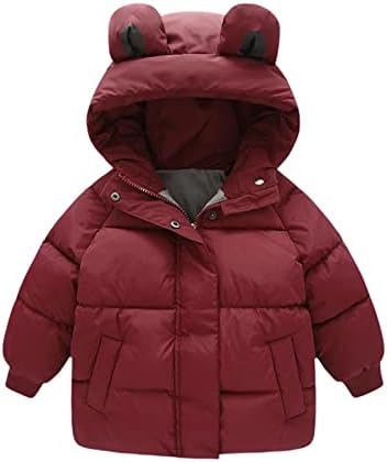 Yürüyor Çocuk Bebek Erkek Kız Kış Sıcak Katı Mont Kulaklar Kapşonlu kapitone ceket Dış Giyim 5 Yaşındaki Erkek Kışlık