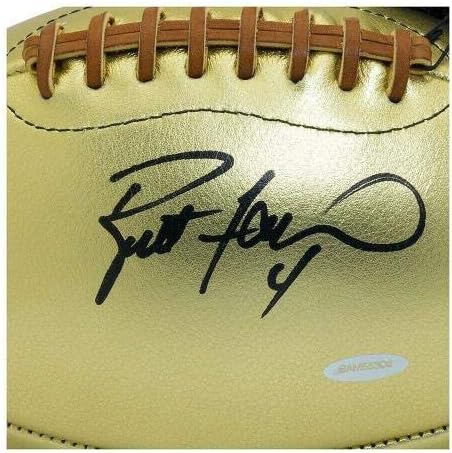 Brett Favre İmzalı Deri Kafa Altın Kaz Futbolu Green Bay Packers UDA İmzalı Futbol Topları