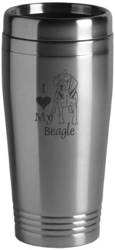 Sutter's Mill Spesiyaliteleri 16 Onsluk Paslanmaz Seyahat Kupası-Beagle'ımı Seviyorum