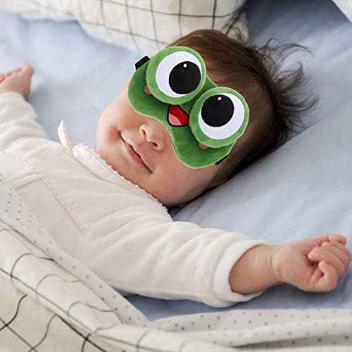 EXCEART 1 adet Güzel Karikatür Uyku Göz, Yeşil Kurbağa Karikatür Gölgeleme Körü Körüne göz bandı Uyku Göz Kapağı Çocuklar