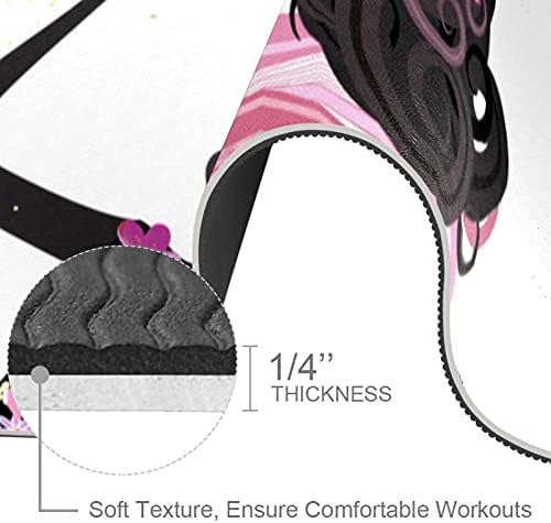 Siebzeh Zarif Kız Kelebek Premium Kalın Yoga Mat Çevre Dostu Kauçuk Sağlık ve Fitness Kaymaz Mat Her Türlü Egzersiz