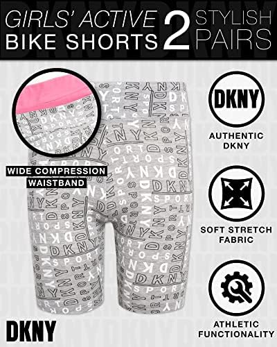 DKNY Kızların Aktif Şortu - 2'li Paket Performans bisiklet Şortu - Elbise Altı Dans ve Oyun Spor Şortu Kızlar için