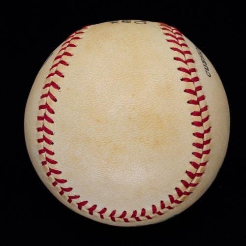 1980 Dolaylarında Edd Roush Tek İmzalı İmzalı ONL (Feeney) Beyzbol JSA E98178-İmzalı Beyzbol Topları