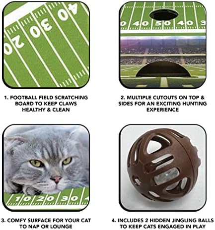 NFL Tennessee Titans Futbol Stadyumu Kedi Tırmalayıcı Kedi Kutusunu Bul ve Oyna. 2 Kedi Jingle Bell Topları ile Oyun