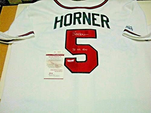 Bob Horner Atlanta Braves Jsa / coa İmzalı Resmi Lisanslı Majestic Forması İmzalı MLB Formaları