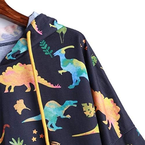 Sevimli Ayçiçeği Hoodie Kadın Kırpma Üstleri Uzun Kollu Kapüşonlu Sweatshirt Bluz Tops