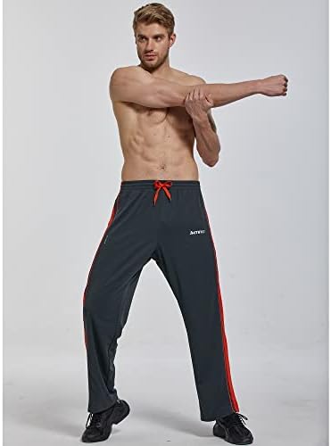 JUETHREE Erkek Sweatpants Fermuarlı Cepler ile Açık Alt Atletik Pantolon Egzersiz, Koşu, Eğitim, Koşu, Spor Salonu