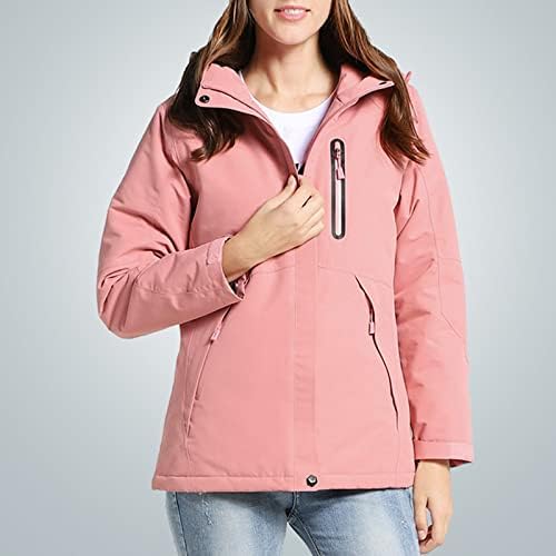 Ceket Alanı 3 USB Kadın Kadife Şapka Ve ısıtma ceketleri Ayrılabilir Rüzgar Geçirmez Yürüyüş Ceketler kadın eşofman