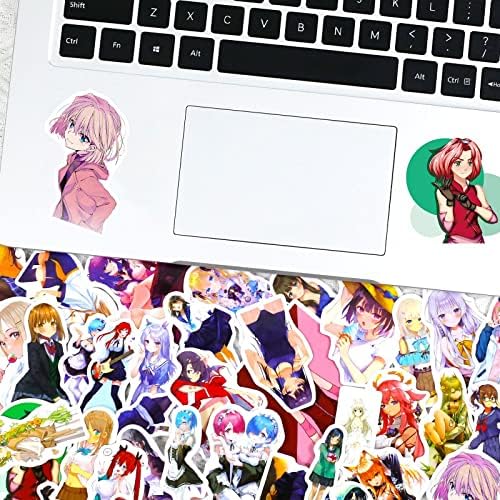 Thrcat Karışık Anime Kız Çıkartmaları 100 Paket Su Şişeleri Çıkartmaları-Kaykay,Dizüstü Bilgisayar,Bilgisayar,Telefon