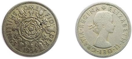 Koleksiyoncular için Stampbank Paraları-Dolaşımlı İngiliz 1954 Florin / iki Bob Bit / 2 Şilin Madeni Para / Büyük
