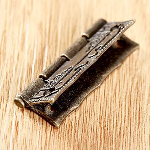 SXNBH 10 adet Menteşeleri 36 * 23mm Demir Antik Bronz Çinko Demir Dekoratif Vidalar Vintage Ahşap Mücevher Kutusu