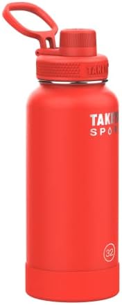 Takeya Spor Premium Kalite Üçlü Duvar Yalıtımlı Su Şişesi Emzik Kapaklı, 32 Ons, Pro Yangın