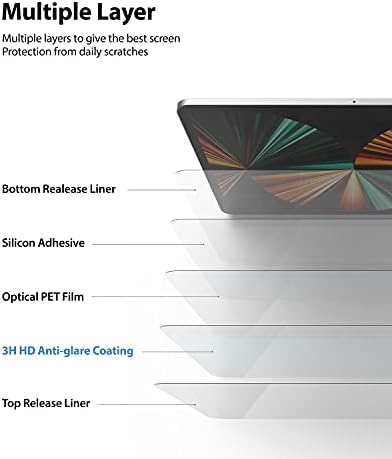 Ringke Kağıt Dokunmatik [Yumuşak] Film ile Uyumlu iPad Pro 12.9 Ekran Koruyucu (6. Nesil 2022, 5. 2021, 4. 2020, 3.