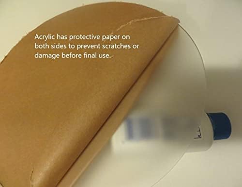 Farklıbenzersiz BİR lazer kesim buzlu akrilik boş yuvarlak Disk: Pürüzsüz kenar Şeffaf Pleksiglas daire 1/4 inç (6mm)